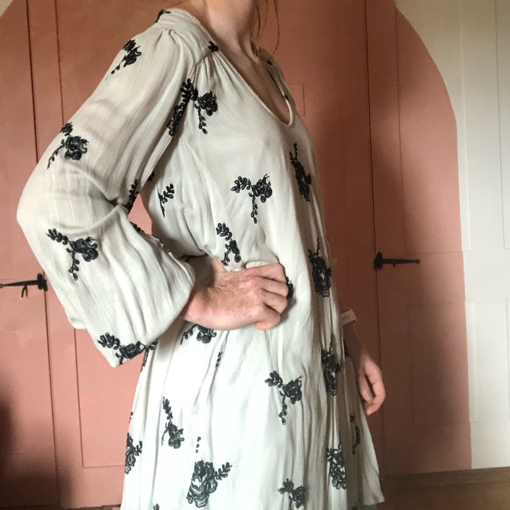 FREE PEOPLE Floral Embroidered Mini Dress